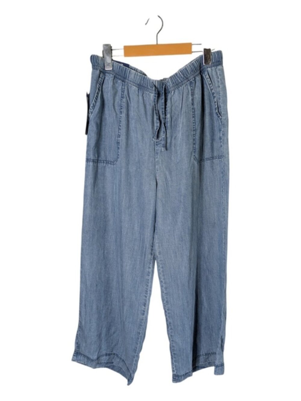 NWT Splendid Angie Lyocell Crop Denim Pant Indigo Size Large Chambray